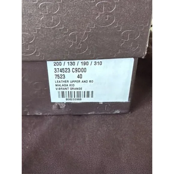 Gucci Malaga Kid Orange Leather Studded Platform Heels EU 40 Box Dust Bag w/COA - Picture 14 of 16